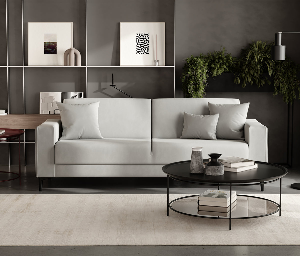Briza Plus 3-zitsbank met Slaapfunctie Fluweel Grijs - foto 3