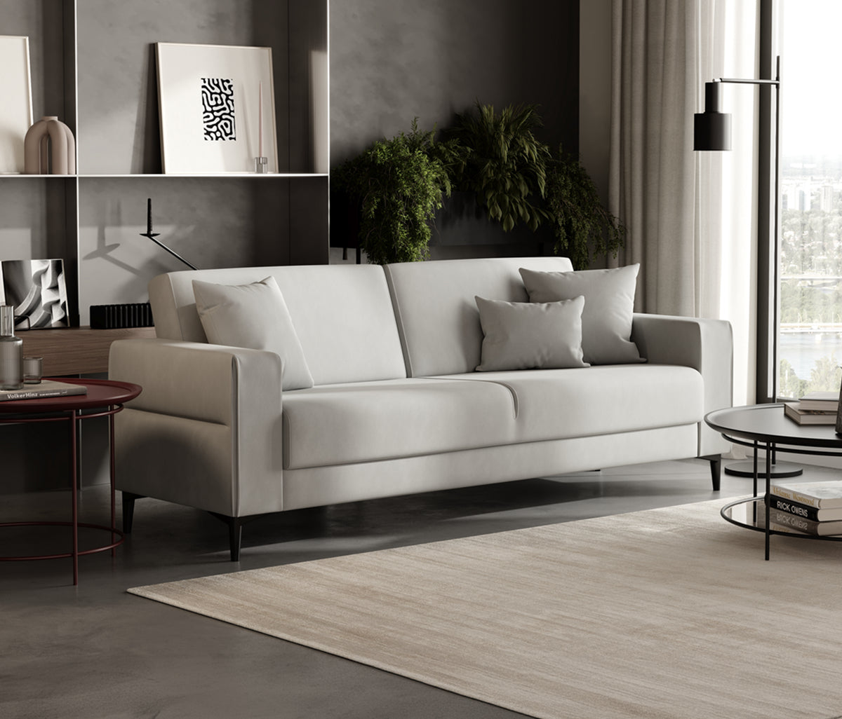 Briza Plus 3-zitsbank met Slaapfunctie Fluweel Grijs - foto 4