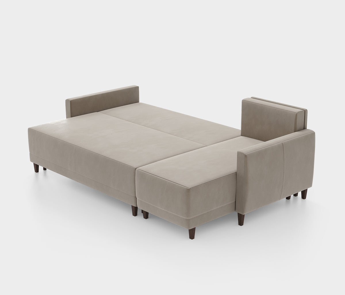 Smart Plus Hoekbank met Slaapfunctie Klein Fluweel Taupe - foto 7