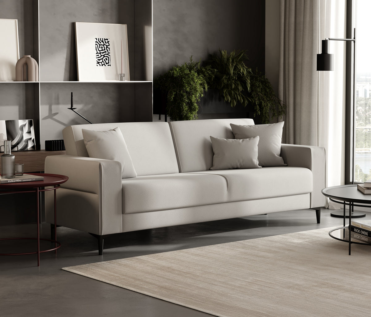 Briza Plus 3-zitsbank met Slaapfunctie Fluweel Grijs - foto 12