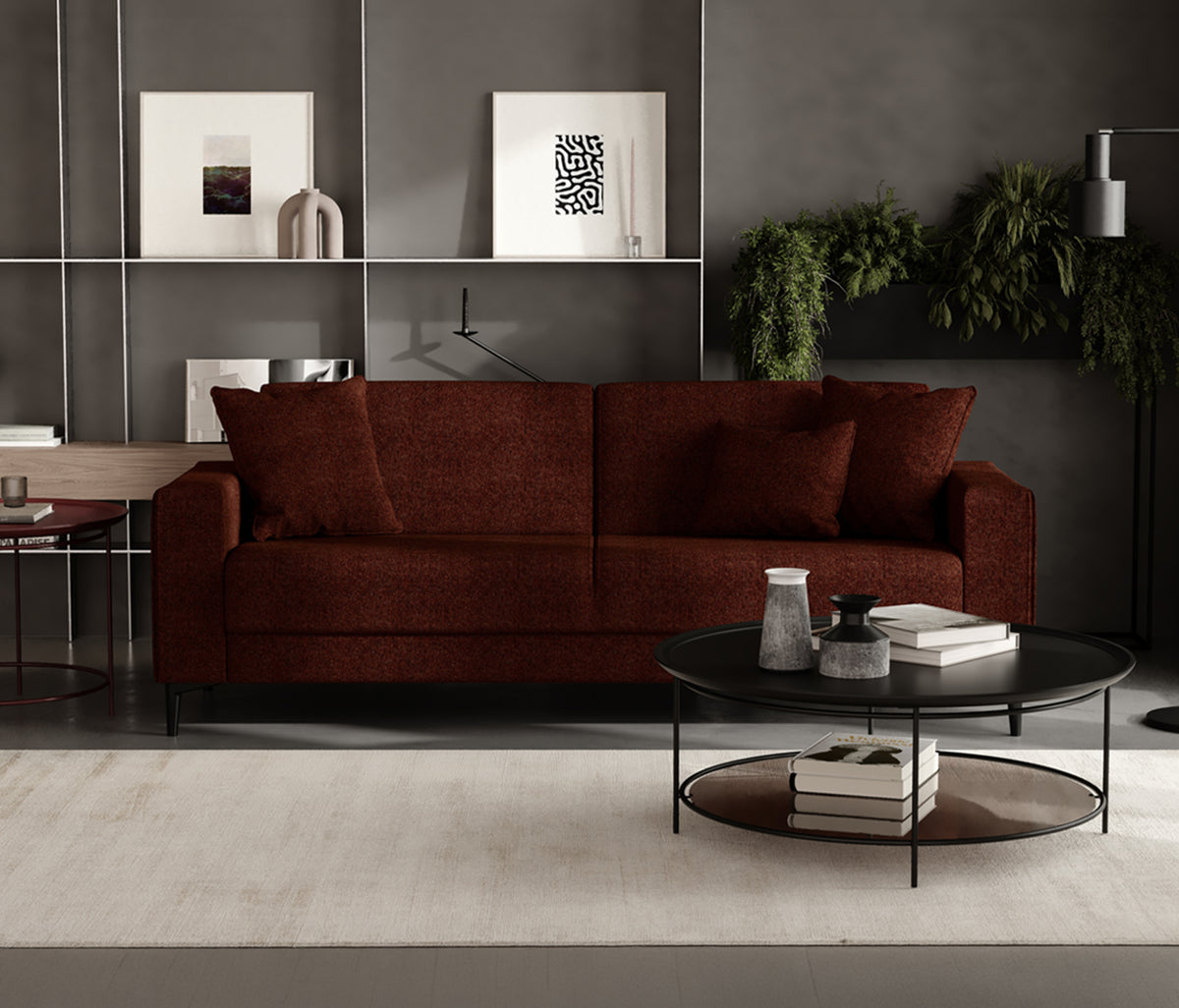 Briza Plus 3-zitsbank met Slaapfunctie Fluweel Bruin - foto 2