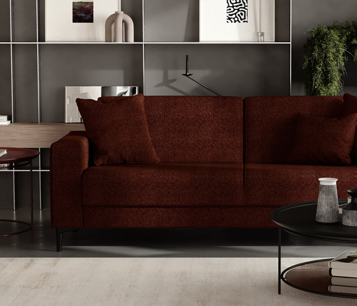 Briza Plus 3-zitsbank met Slaapfunctie Fluweel Bruin - foto 4