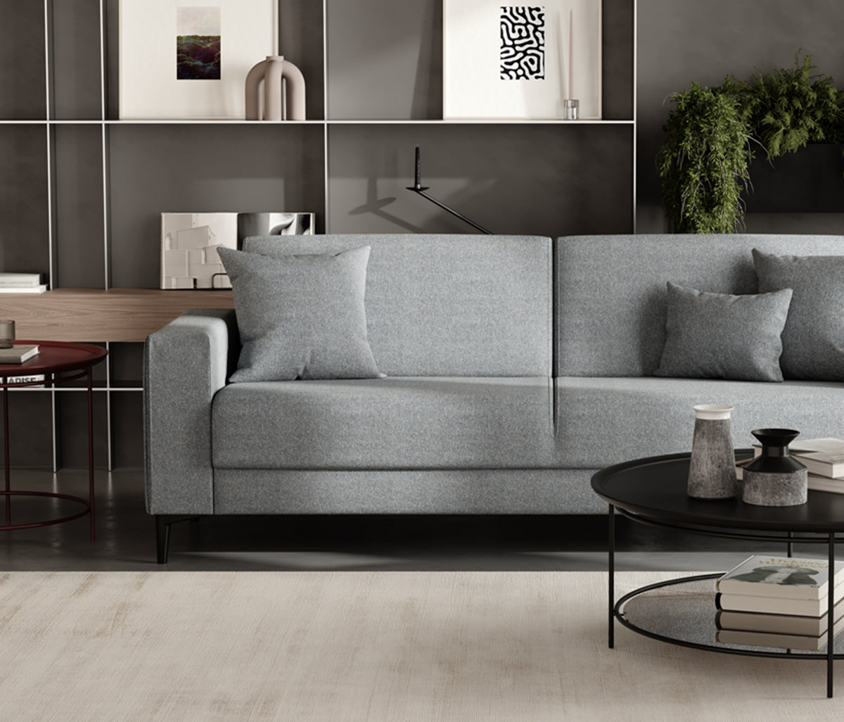 Briza Plus 3-zitsbank met Slaapfunctie Fluweel Lichtblauw - foto 4