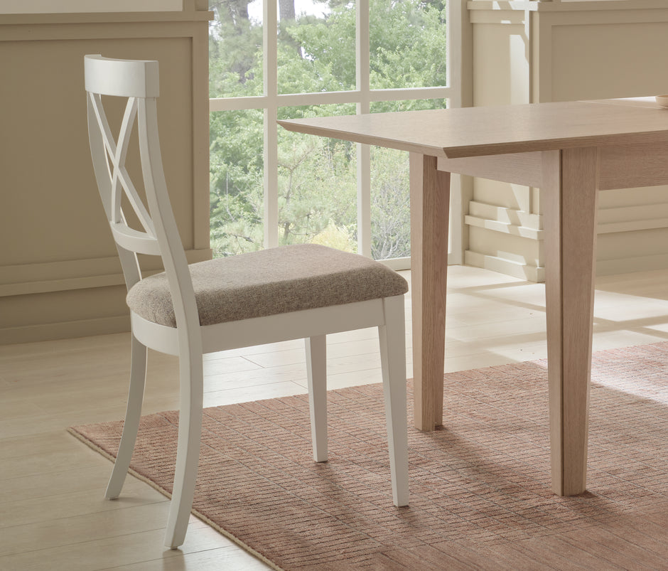 Marsell Stoel met Houten Poten Linnen Look Marineblauw (14377669)