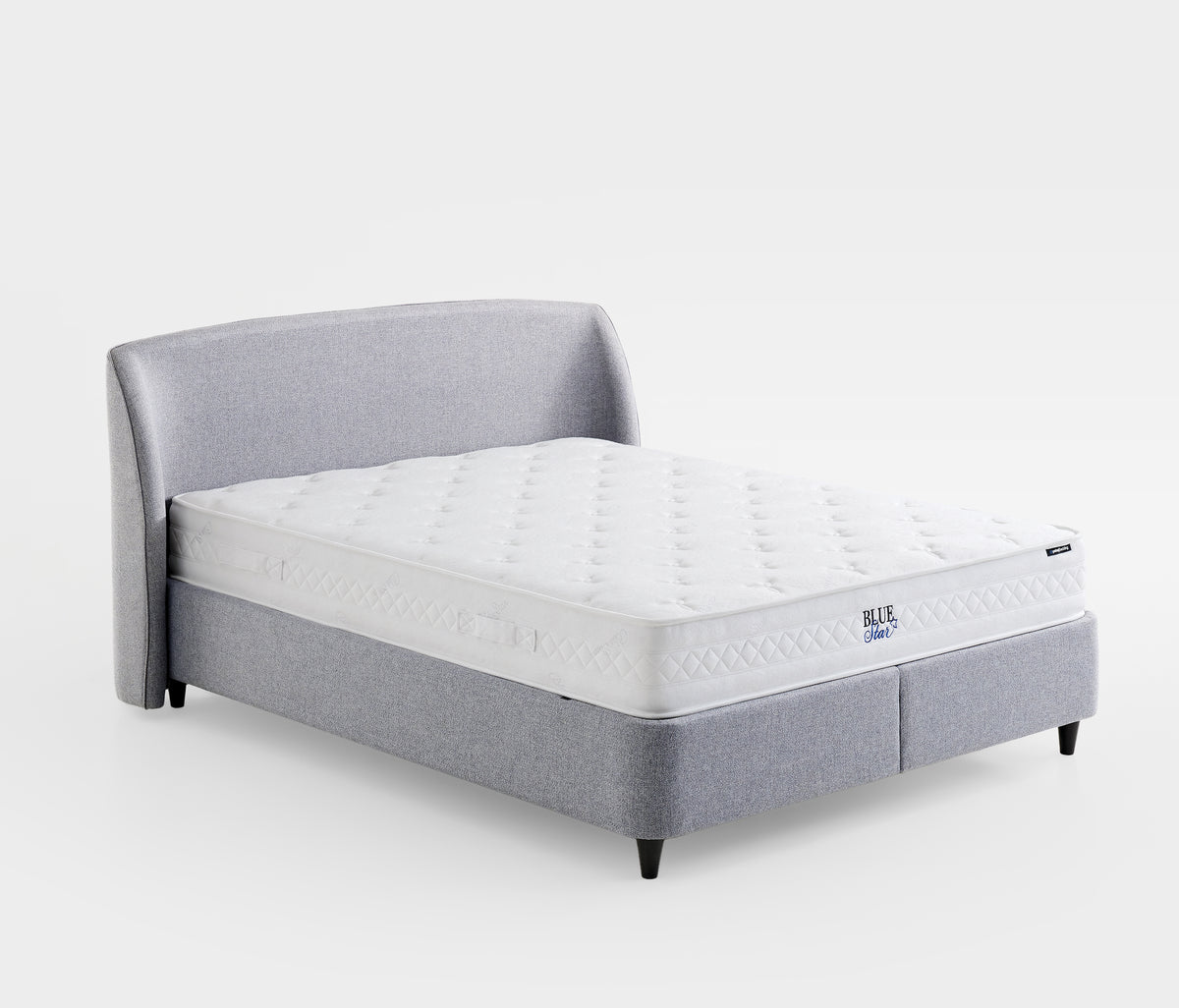 Blue Star & New Canto Matras, Boxspring en Hoofdbord 3-delige Set Zilver - foto 31