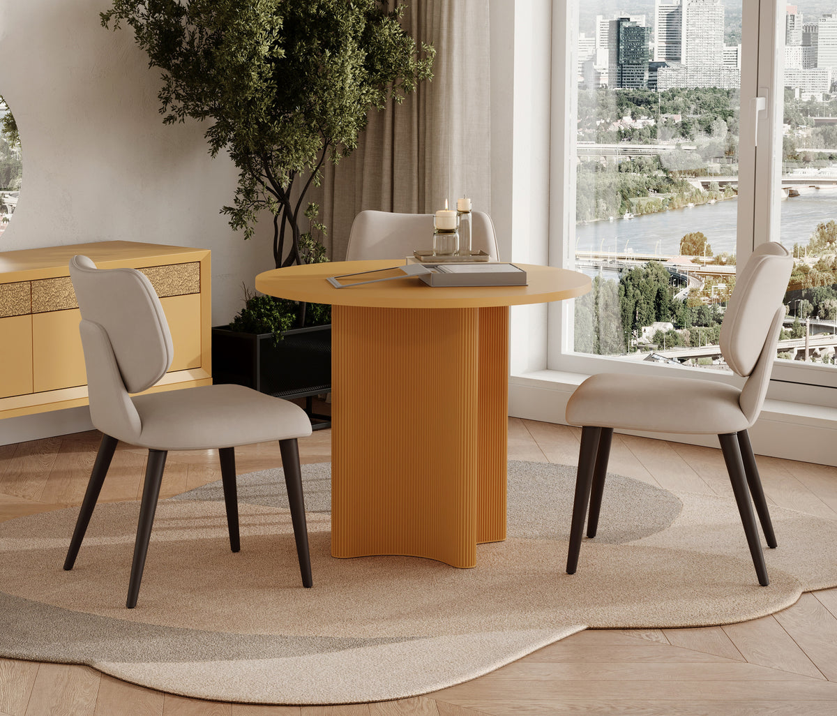 Fit & Flex Ronde Tafel Geel - foto 2