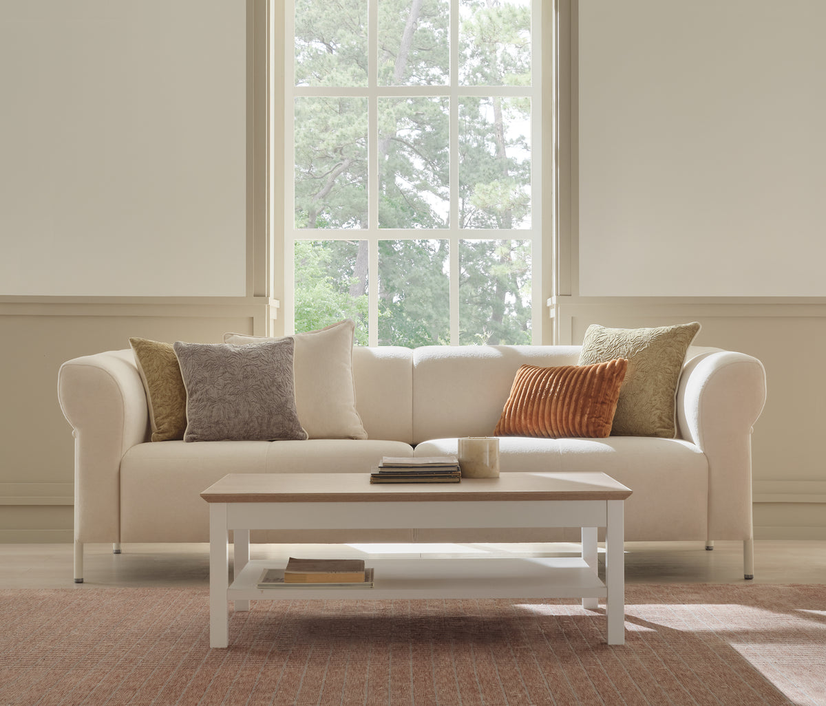 Marsell 3-zitsbank Linnen Look Creme - foto 2