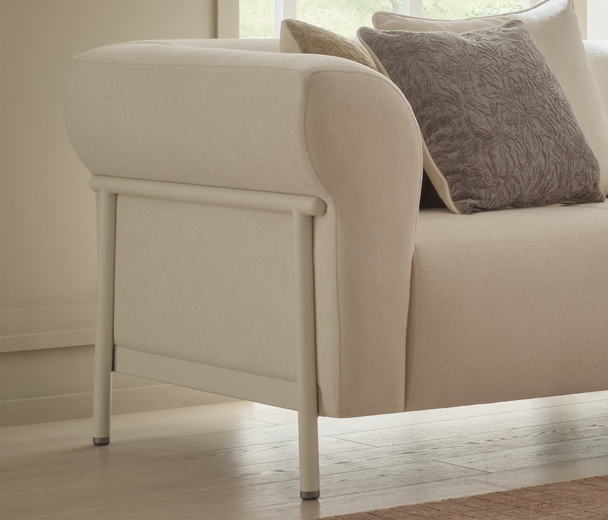 Marsell 3-zitsbank met Slaapfunctie Linnen Look Creme - foto 5