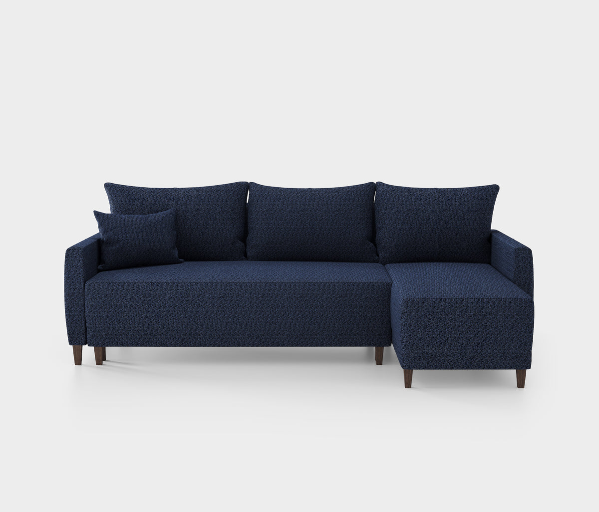 Smart Plus Hoekbank met Slaapfunctie Klein Linnen Look Marineblauw
