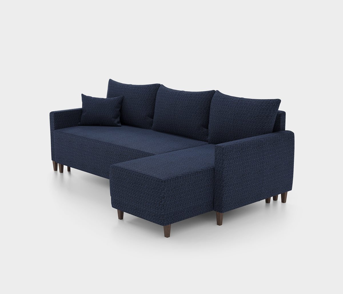 Smart Plus Hoekbank met Slaapfunctie Klein Linnen Look Marineblauw - foto 6