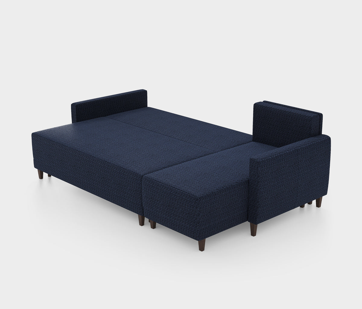 Smart Plus Hoekbank met Slaapfunctie Klein Linnen Look Marineblauw - foto 7