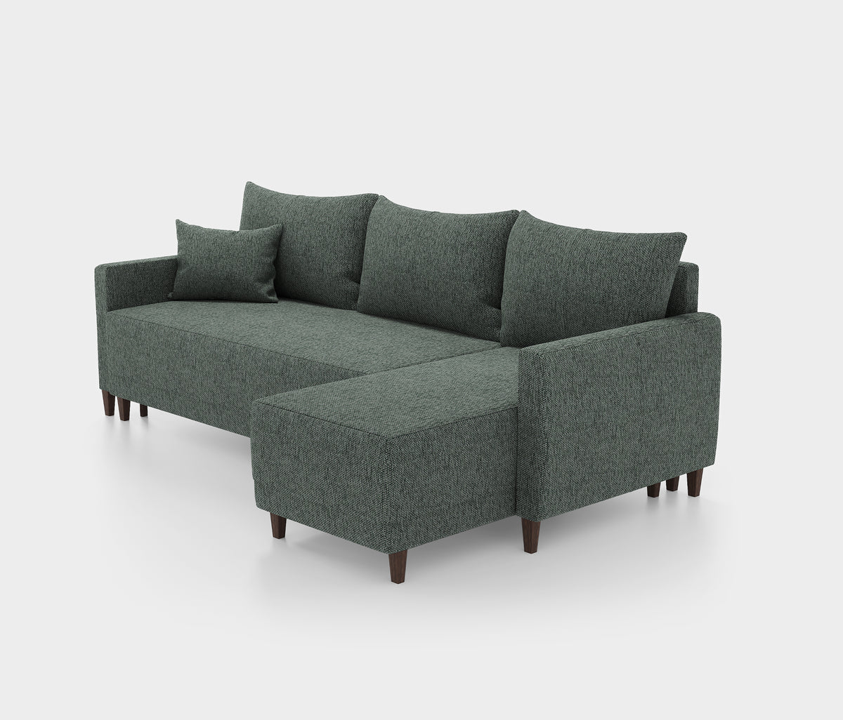 Smart Plus Hoekbank met Slaapfunctie Klein Chenille Groen - foto 6