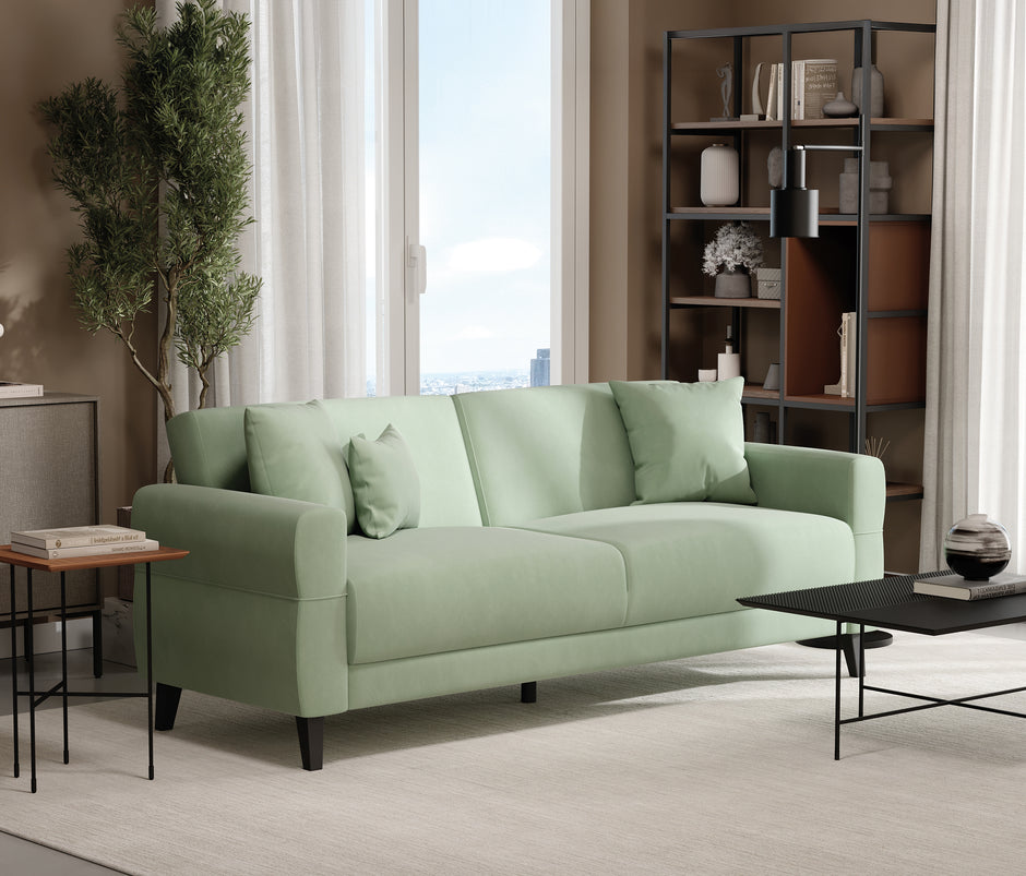 Astera Plus 3-zitsbank met Slaapfunctie Fluweel Aquagroen