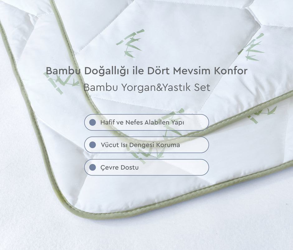 Bamboe Dekbed en Kussen Set