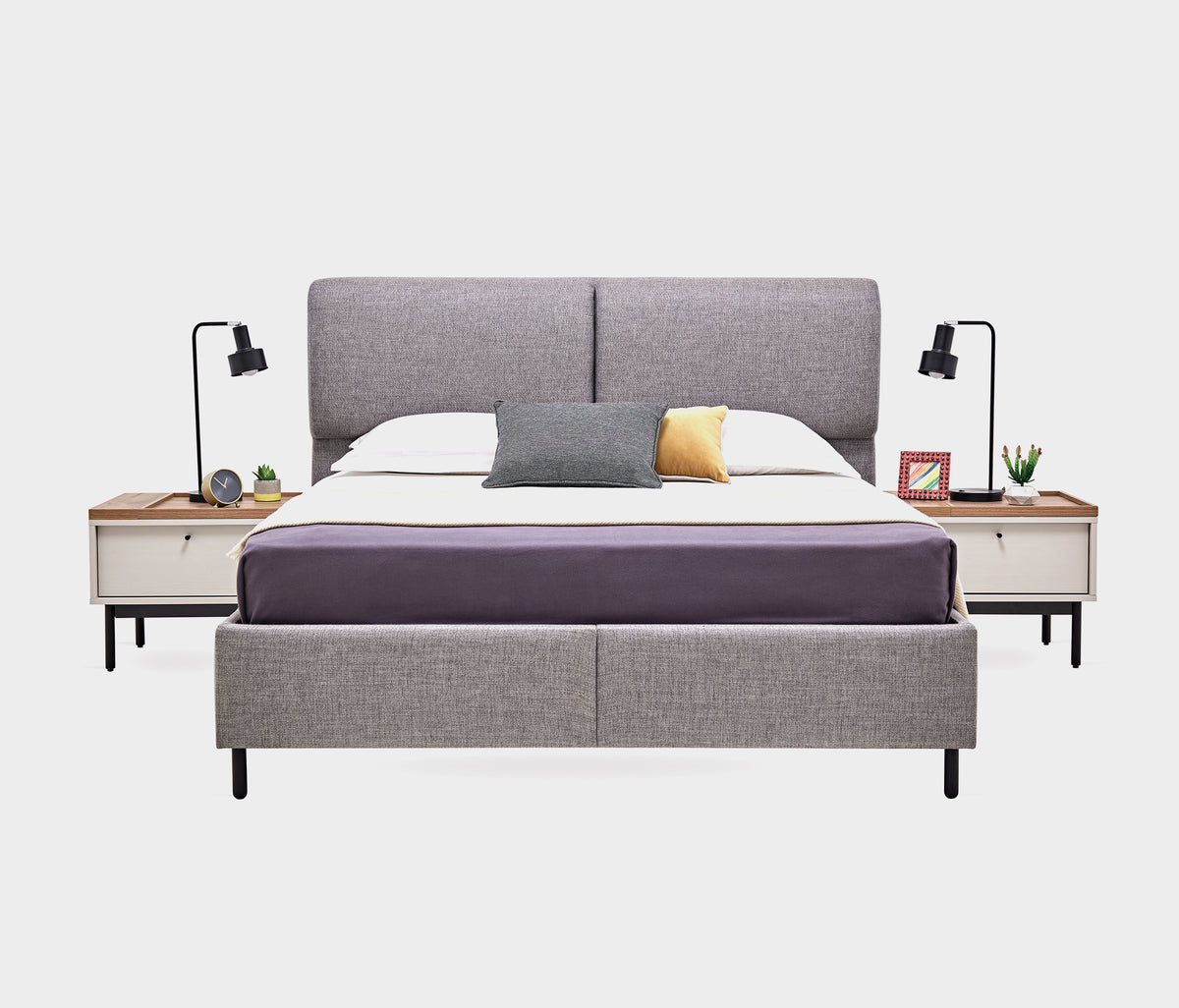 Loreto Boxspring met Hoofdbord Linnen Look Blauw - foto 24
