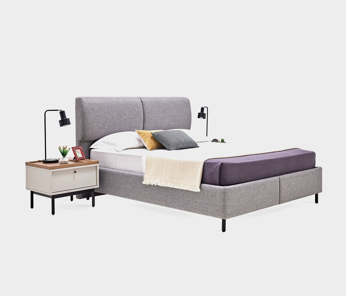 Loreto Boxspring met Hoofdbord Linnen Look Blauw - foto 26