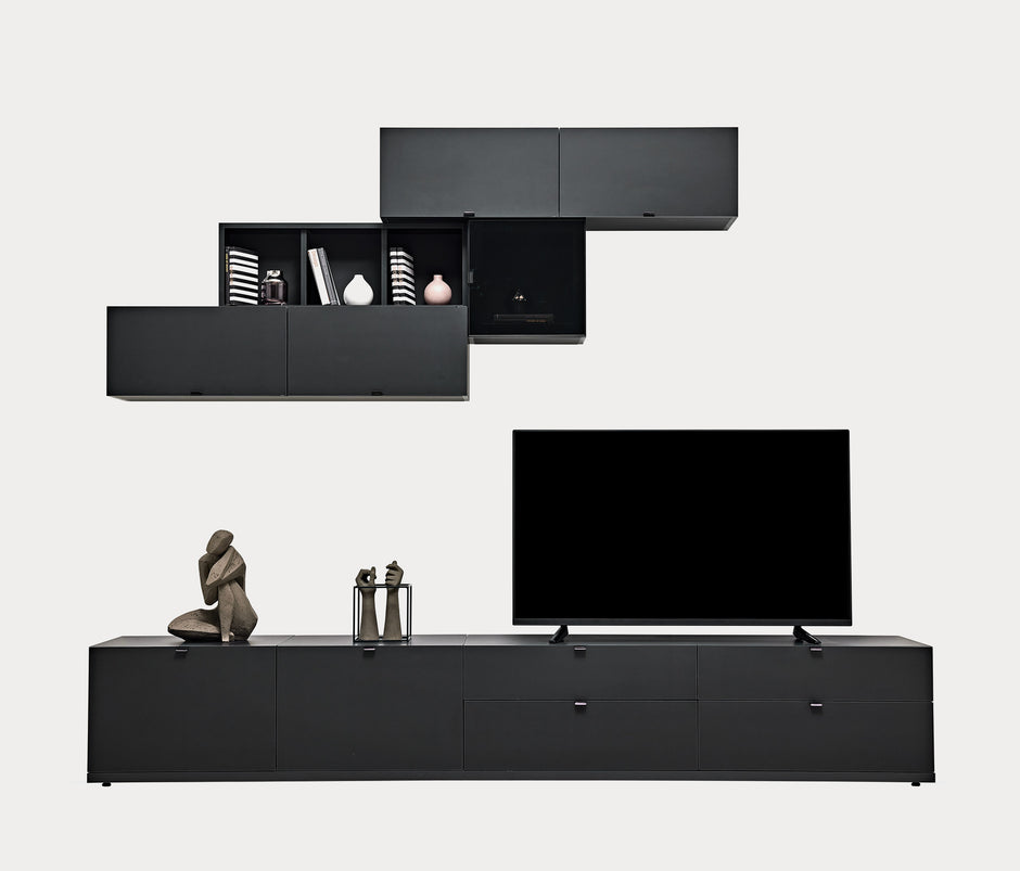 Legato TV-meubel Bovenmodule met Opklapdeur Zwart