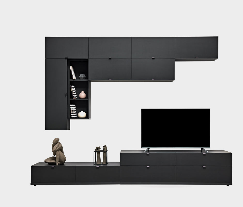 Legato TV-meubel Bovenmodule met Deuren Zwart