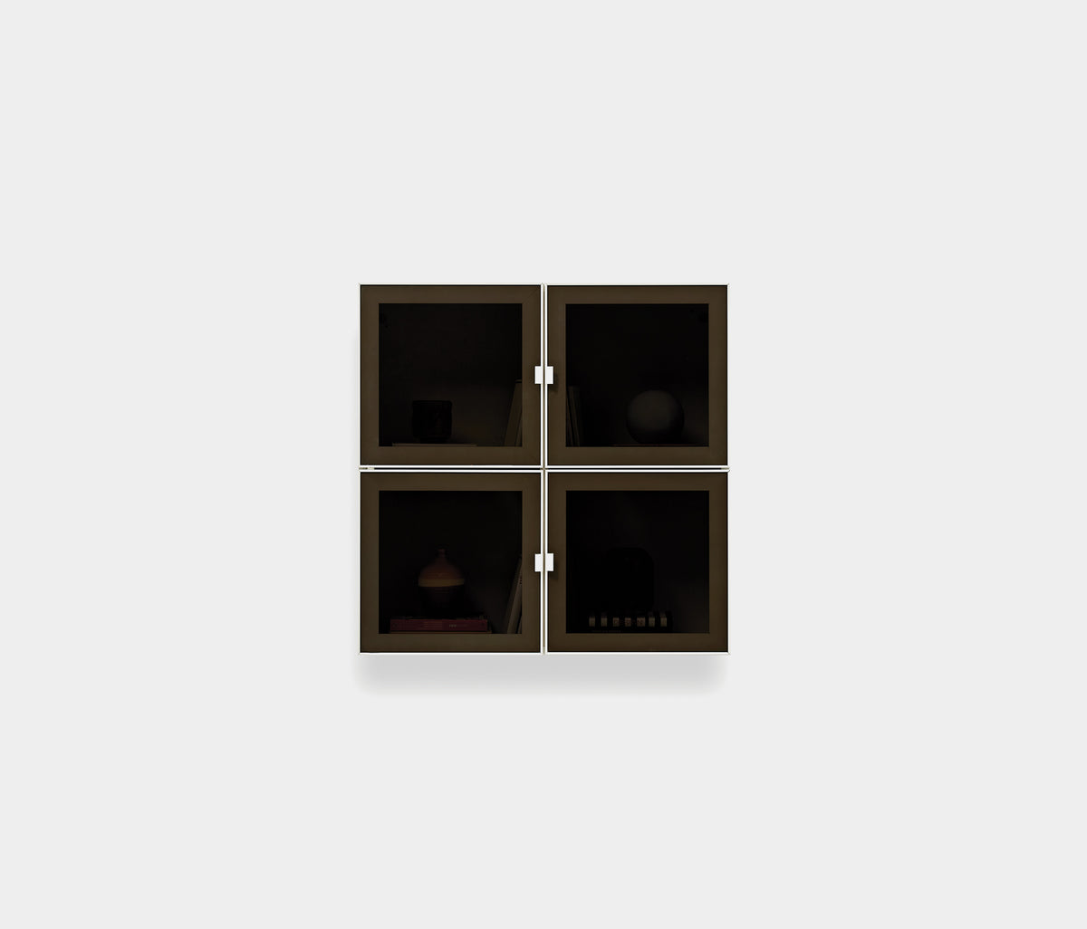 Legato TV-meubel Bovenmodule met Glazen Deuren Wit 80x80x27 cm
