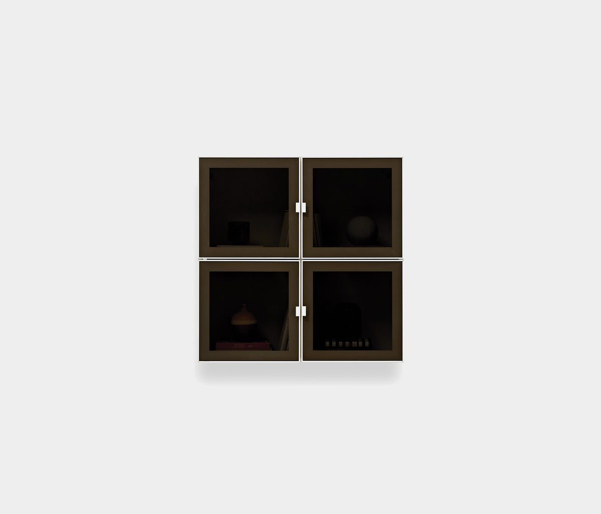 Legato TV-meubel Bovenmodule met Glazen Deuren Wit 80x80x27 cm - foto 6