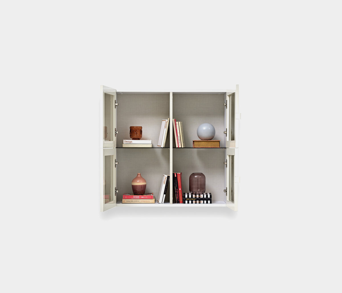 Legato TV-meubel Bovenmodule met Glazen Deuren Wit 80x80x27 cm - foto 7