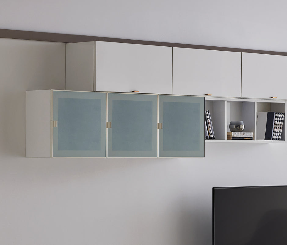 Legato TV-meubel Bovenmodule met Glazen Deuren Wit 40x40x27 cm