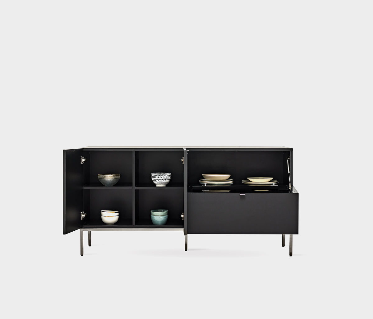 Legato Dressoir met Spiegelglas en Metalen Poten Zwart - foto 5