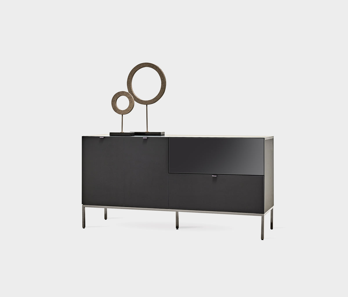 Legato Dressoir met Spiegelglas en Metalen Poten Zwart - foto 6
