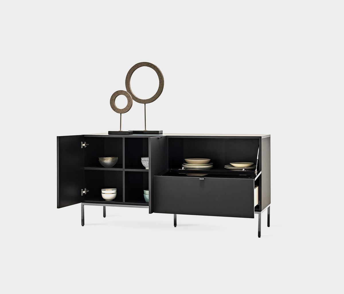 Legato Dressoir met Spiegelglas en Metalen Poten Zwart - foto 7
