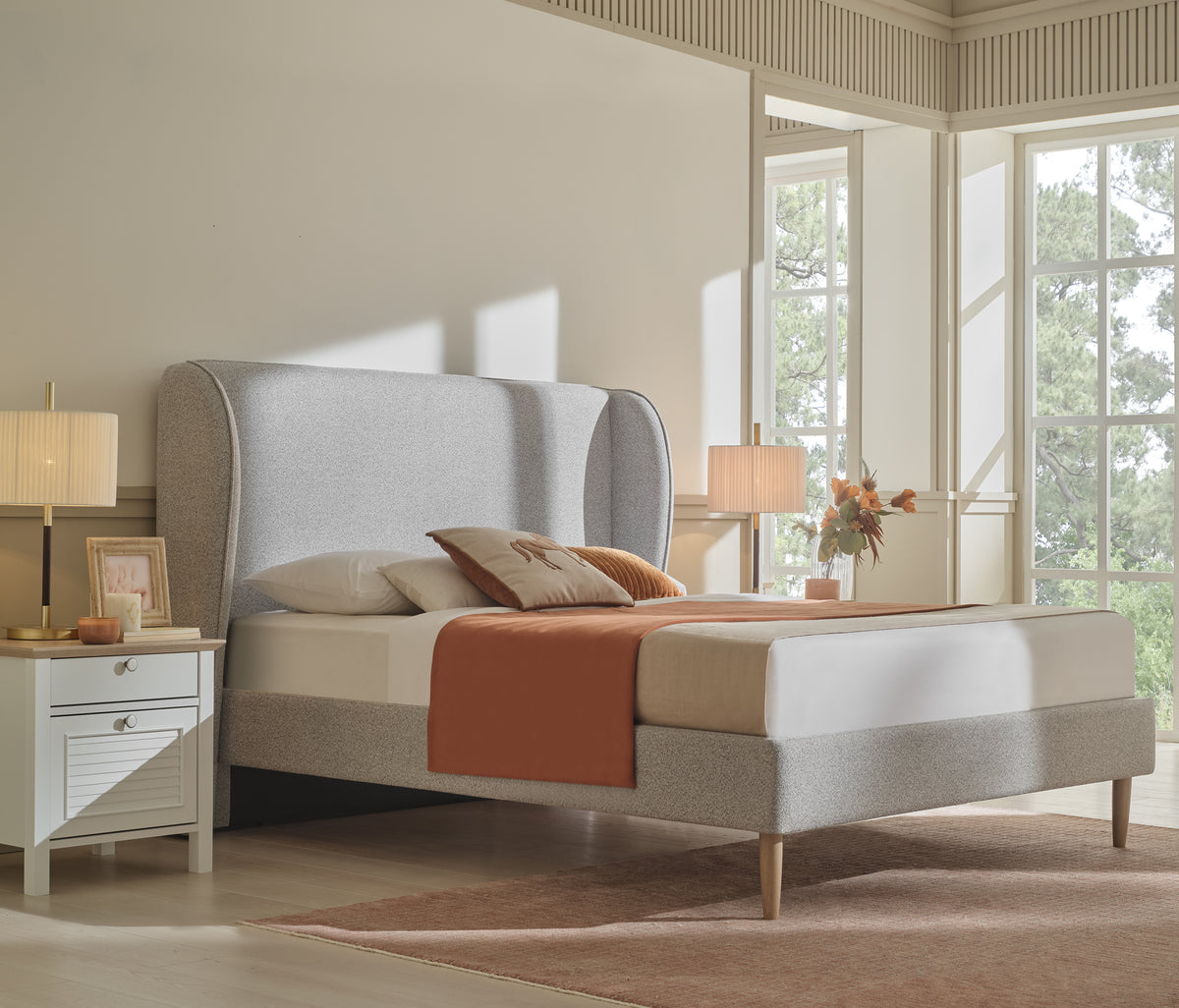 Marsell Bed met Hoofdbord Linnen Look - foto 16