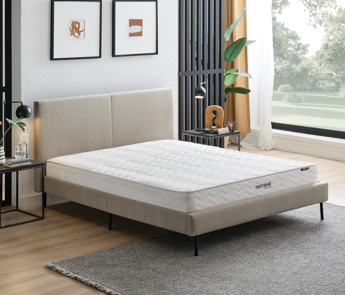 Visco Sense Comfort & Savana Matras, Bed en Hoofdbord Beige - foto 5