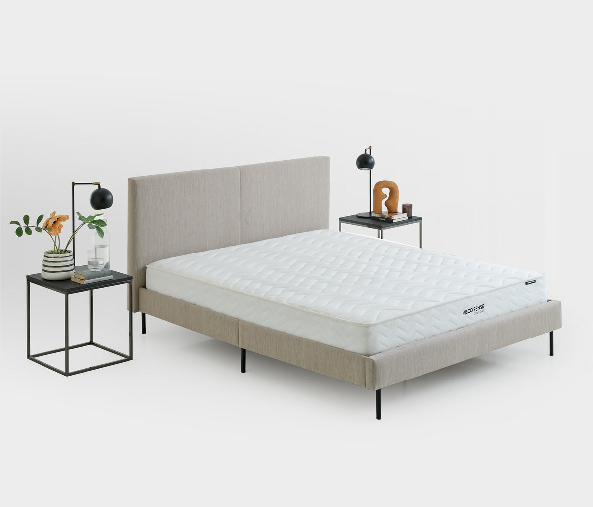 Visco Sense Comfort & Savana Matras, Bed en Hoofdbord Beige - foto 2