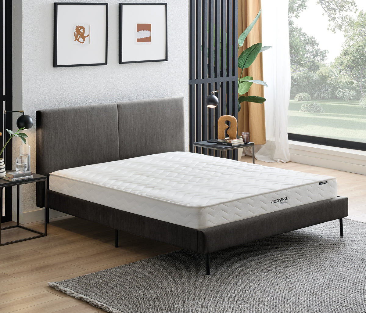 Visco Sense Comfort & Savana Matras, Bed en Hoofdbord Donkergrijs - foto 41