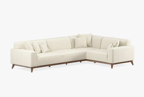 Netha Hoekbank met Slaapfunctie Hoek Rechts Mohair 11703 Creme