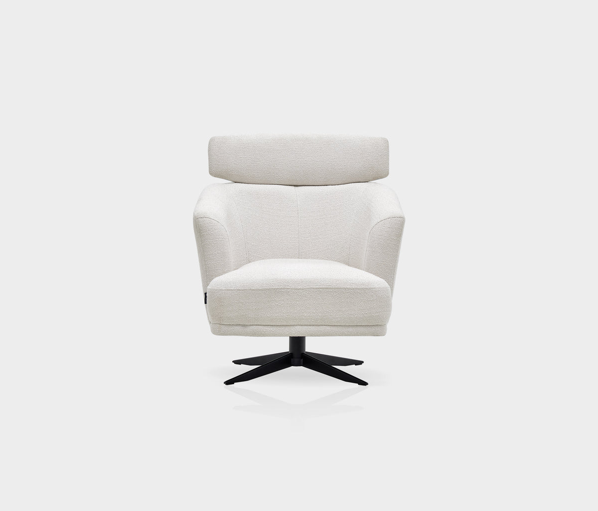 Swan Draaifauteuil met Hoofdsteun Bouclé Wit