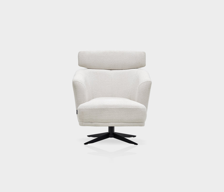 Swan Draaifauteuil met Hoofdsteun Bouclé