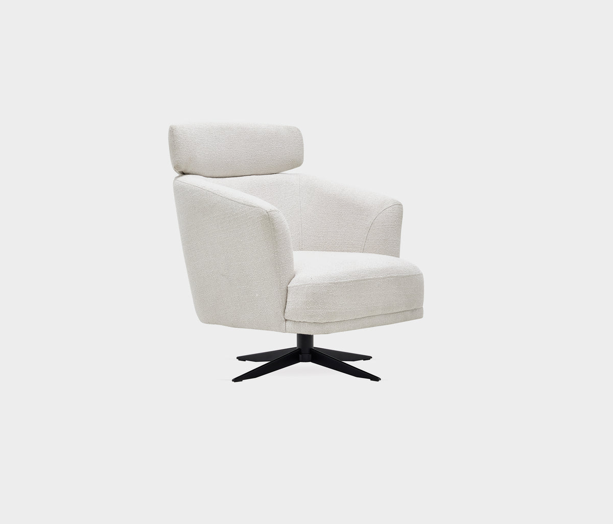 Swan Draaifauteuil met Hoofdsteun Bouclé Wit - foto 5