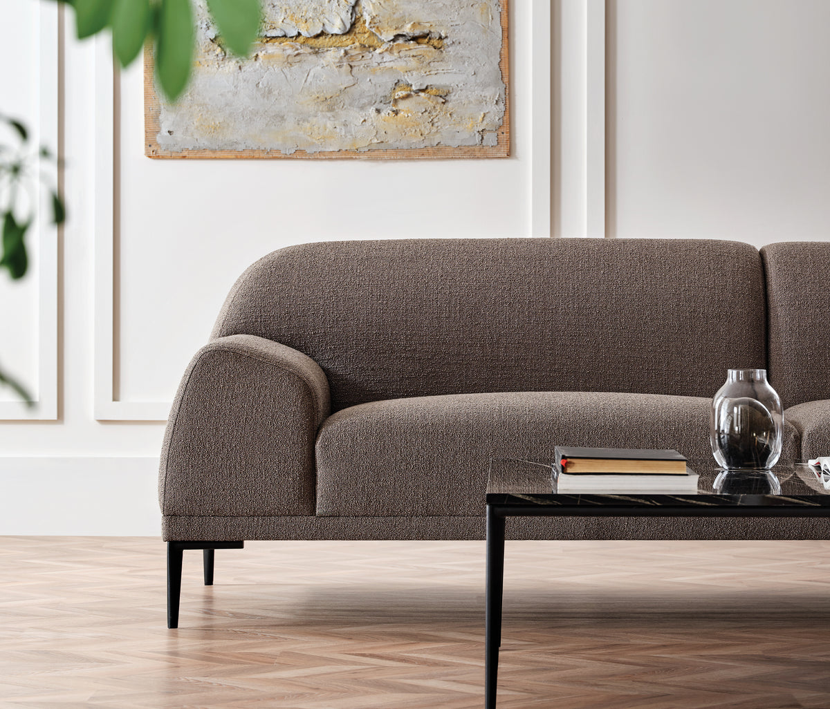 Swan 2,5-zitsbank Bouclé Taupe - foto 3