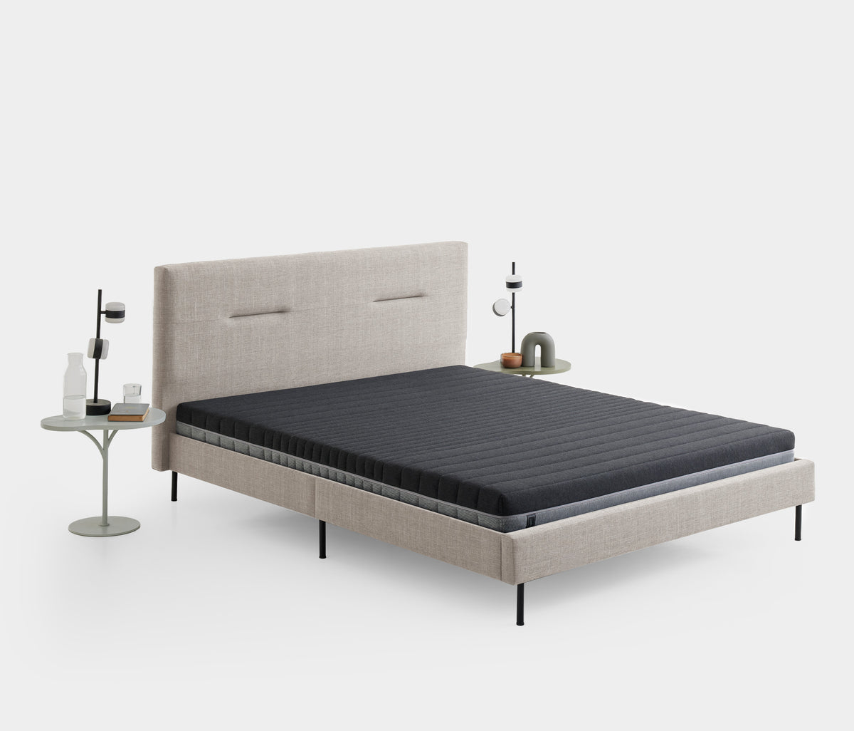 Optimum Support & Sovene Matras, Bed en Hoofdbord Beige