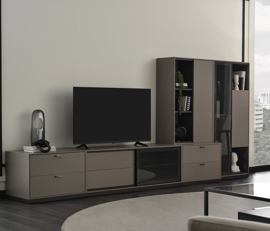 Berta TV-meubel Zijmodule met 2 Lades