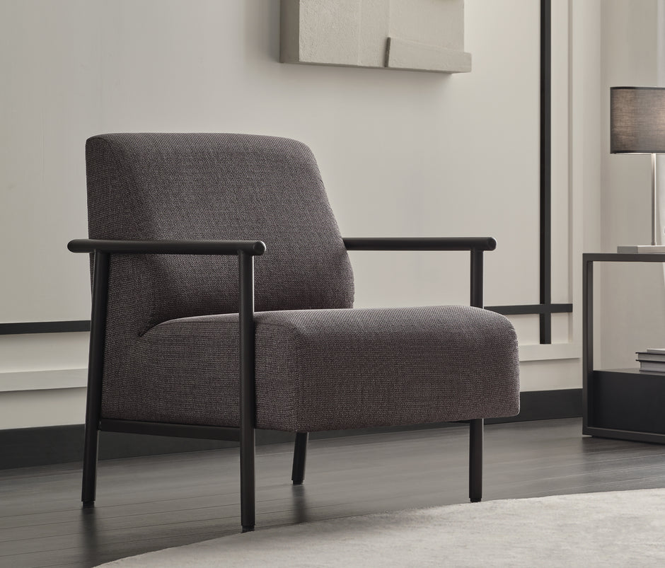 Berta Fauteuil Chenille Antraciet