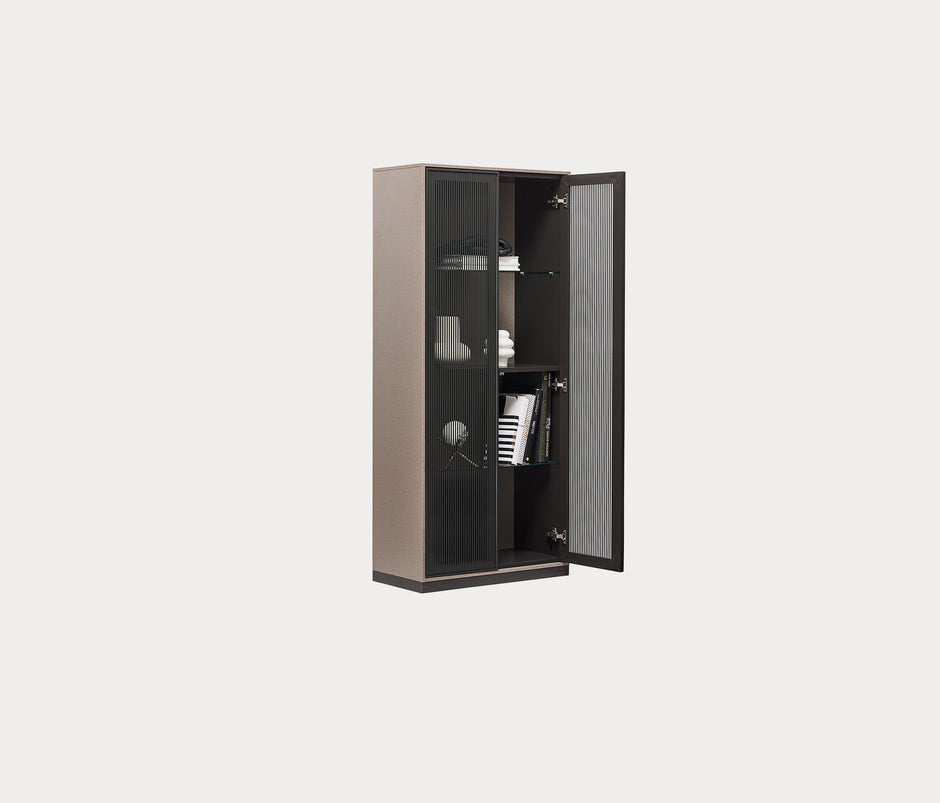 Berta TV-meubel Zijmodule met Glazen Deuren