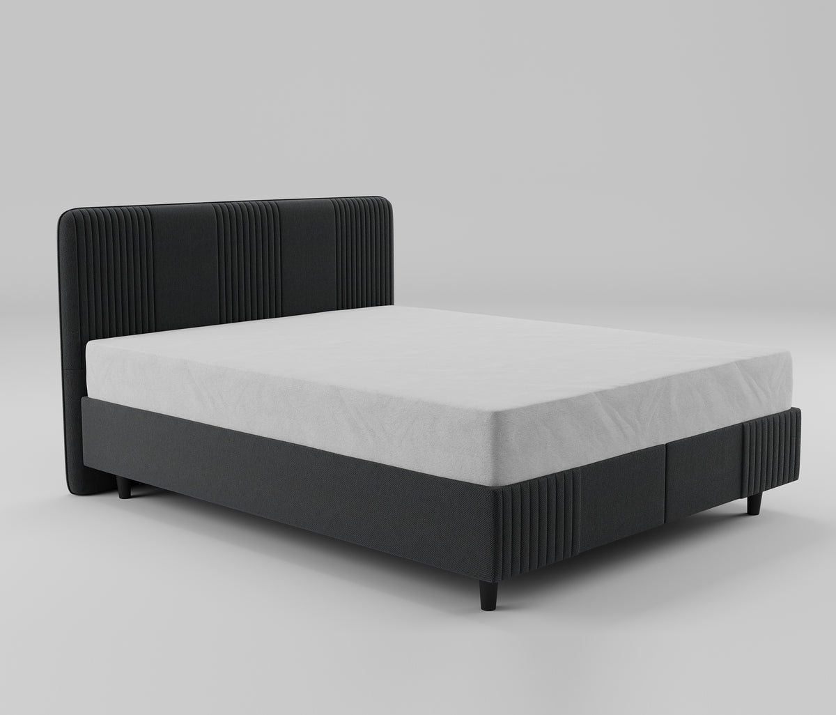 Wool Sense Boxspring en Hoofdbord 2-delige Set Antraciet Y