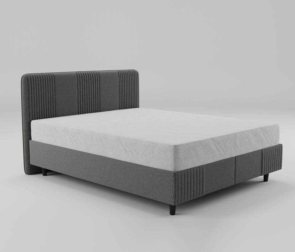 Wool Sense Boxspring en Hoofdbord 2-delige Set Grijs