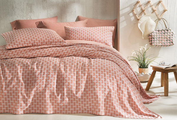 Clara Terracotta Bed Sprei Seti Eenpersoons