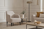Paloma Fauteuil Geweven stof Creme - foto 4