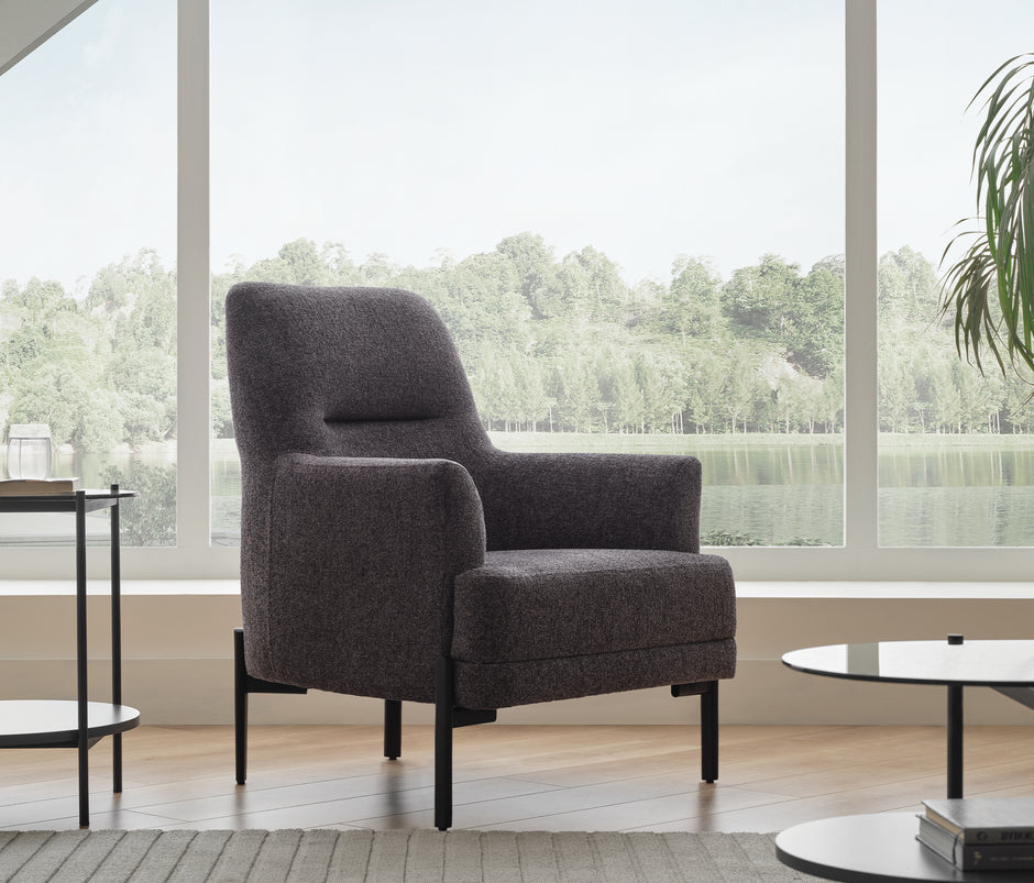 Terra Fauteuil Bouclé Antraciet