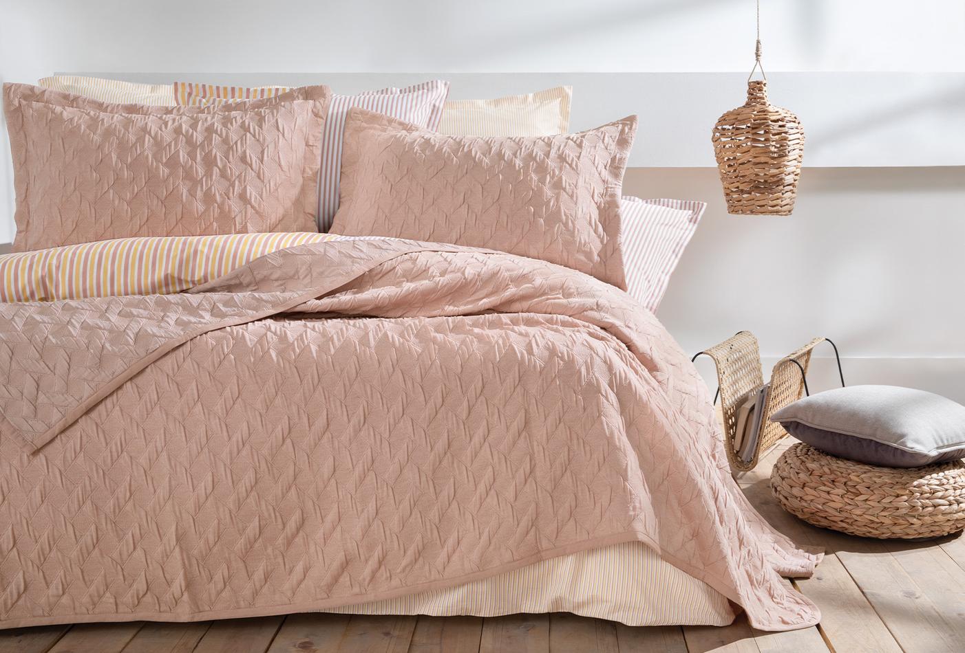 Lennox Oudroze Bed Sprei Eenpersoons