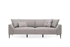 Berta 3-Zitsbank met slaapfunctie + Fauteuil Linnen geweven Grijs - foto 4