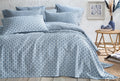 Clara Blauw Bed Sprei Seti Eenpersoons